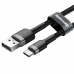 Шнур baseus Cafule CABLE USB FOR TYPE-C 3A 1M GRAY+BLACK Шнур baseus Cafule CABLE USB FOR TYPE-C 3A 1M GRAY+BLACK