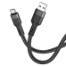 Кабель USB - Type-C hoco U110 / 1.2m / 3A / товстий кабель 6мм у тканинному обплетенні / чорний Кабель USB - Type-C hoco U110 / 1.2m / 3A / товстий кабель 6мм у тканинному обплетенні / чорний
