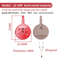 Дискові гальмівні колодки Lebycle LE-04R напівметал для велосипедів, AVID BB5 (та ін. деякі бренди)