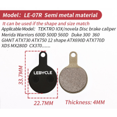 Дискові гальмівні колодки Lebycle LE-07R напівметал для велосипедів, TEKTRO IOX/novela Disc brake caliper Mer