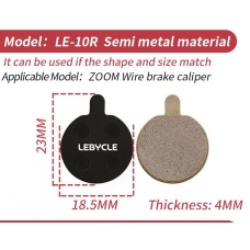 Дискові гальмівні колодки Lebycle LE-10R напівметал для велосипедів, ZOOM Wire brake caliper