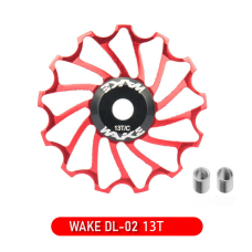 Ролик для заднього перемикача WAKE DL-02, червоний, 13T, Керамічні підшипники
