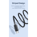 Кабель  type c type c USAMS US-SJ696 60W STRIPED DATA CABLE TYPE-C TO TYPE-C-KY SERIES 2M BLACK