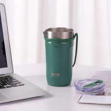 Дорожній ізольований кавовий кухоль TYESO TS-8766 з нержавіючої сталі, на 550 мл з кришкою.