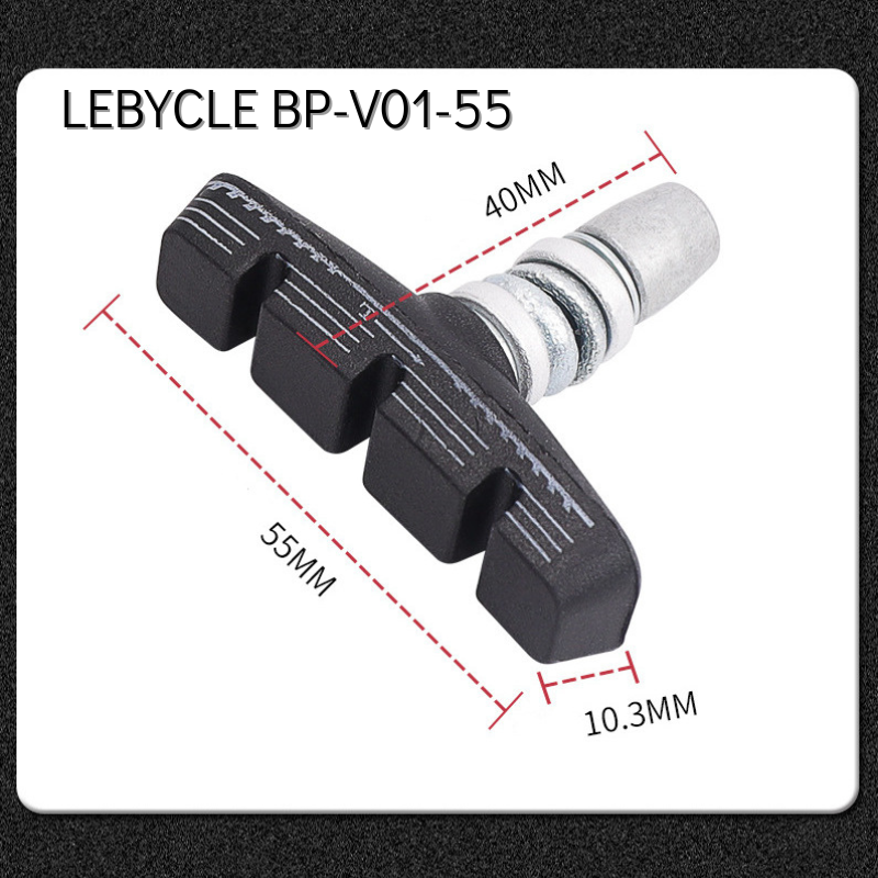 Колодки гальмівні з різьбленням Lebycle BP-V01-55, 55мм Колодки гальмівні з різьбленням Lebycle BP-V01-55, 55мм