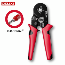Кліщі для опресування трубчастих наконечників Delixi 0.08-10мм² (квадрат)