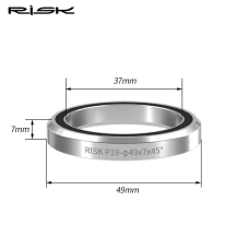 Підшипник для рульової колонки  RISK P19, 49x37x7 мм, 45 градусів