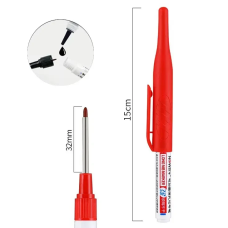 Маркер з довгим носиком 32 мм червоний перманентний будівельний стрижнем 2,0 мм