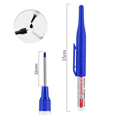 Маркер з довгим носиком 32 мм синій перманентний будівельний стрижнем 2,0 мм