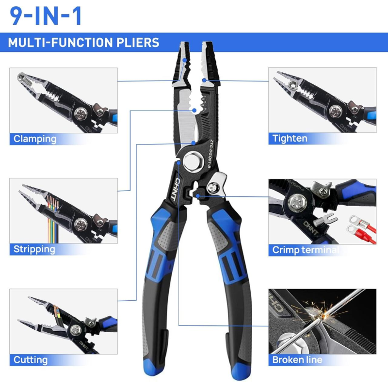 Плоскогубці електрика багатофункціональні CHINT, універсальні плоскогубці