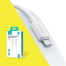 Кабель USB-C to USB-C USAMS US-SJ696 60W STRIPED DATA CABLE TYPE-C TO TYPE-C-KY SERIES 2M WHITE