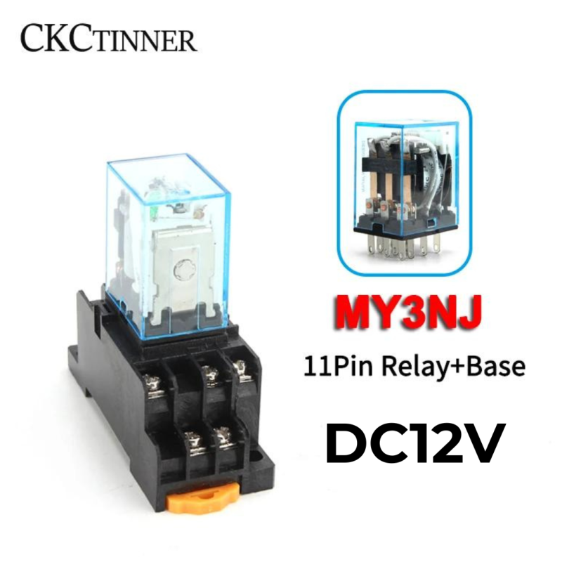 Реле проміжне HH53P DC12V 5A 11pin (3 open 3 close) MY3NJ-12V