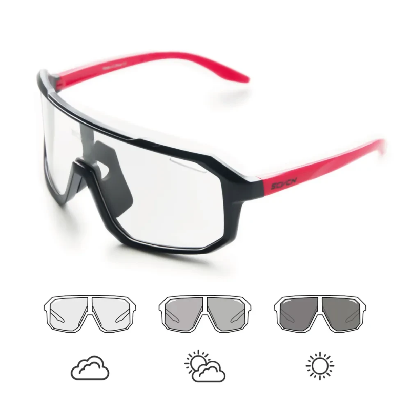 Окуляри спортивні фотохромні SCVCN X62 Cycling Glasses Photochromic Red/Black (SCGP-02-W)