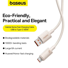 Кабель type c Baseus Superior Series Fast Charging Data Cable USB to Type-C 100W 1m Moon White