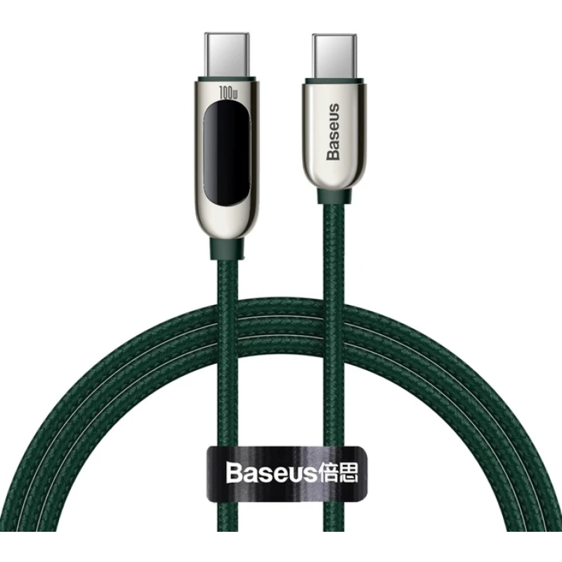Кабель Baseus CATSK-C06 Display Fast Charging Data Cable    100W 2m Green