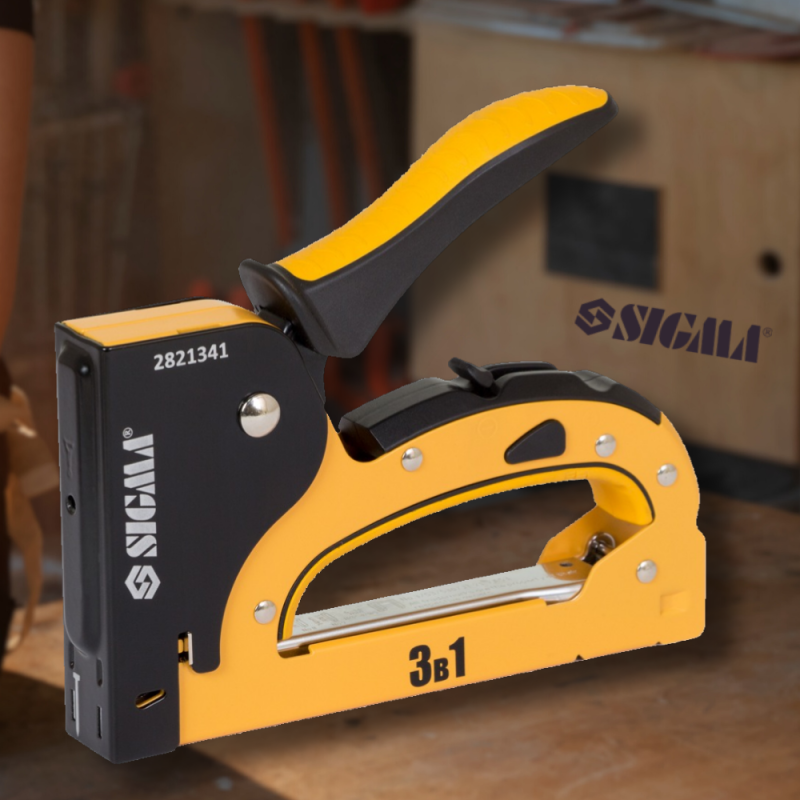 Степлер будівельний універсальний з регулятором ресорного типу SIGMA 6-14мм 2821341