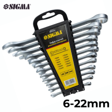 Набір ключів ріжково-накидних Sigma  6010121 12 шт 6-22 мм CrV Satine