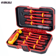 Набір діелектричних викруток SIGMA 4008411 11шт + викрутка-індикатор 250В CrV пласт кейс