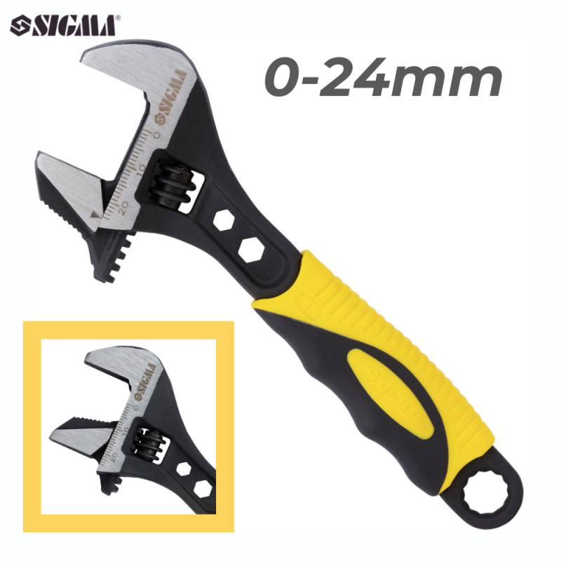 Ключ розвідний з переставной губкою SIGMA CrV (TPR)