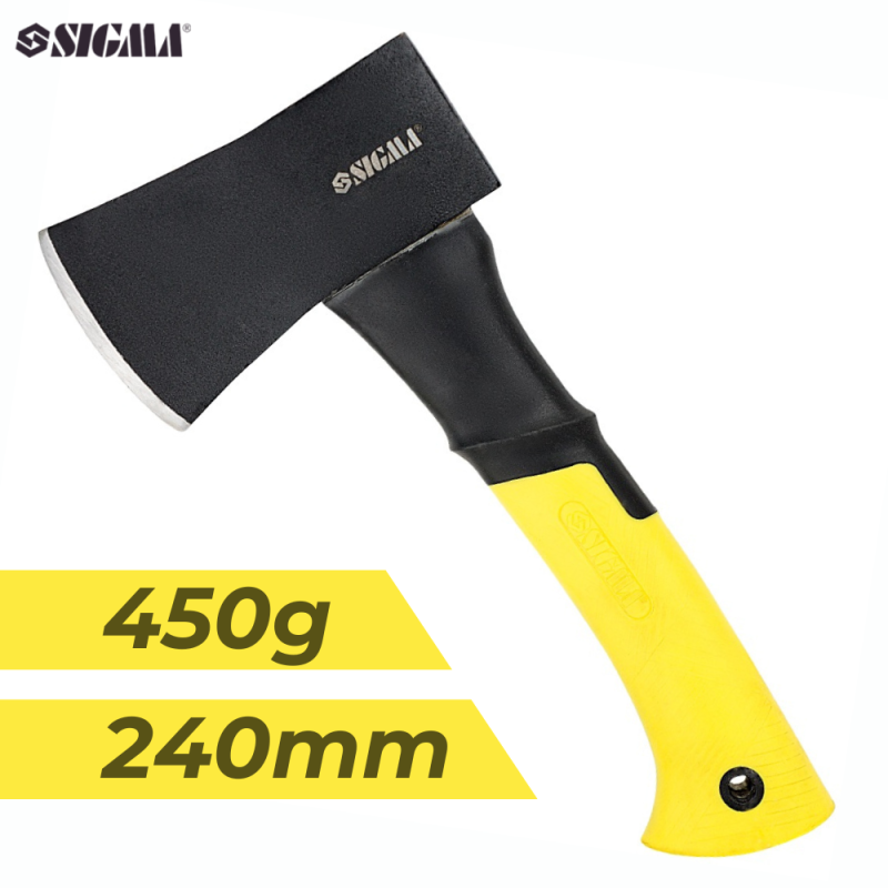 Сокира для походу 450г фібергласова ручка Sigma 4322011 чорно-жовтий Sigma 4322011