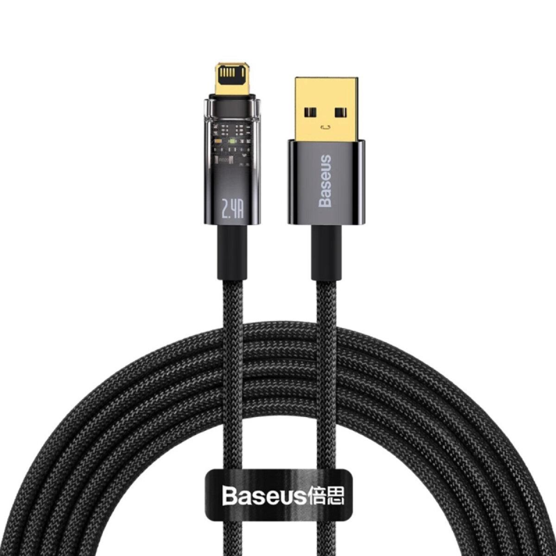 Baseus шнур до айфона USB to Lightning Baseus CATS000401  2.4A 1m Black 2