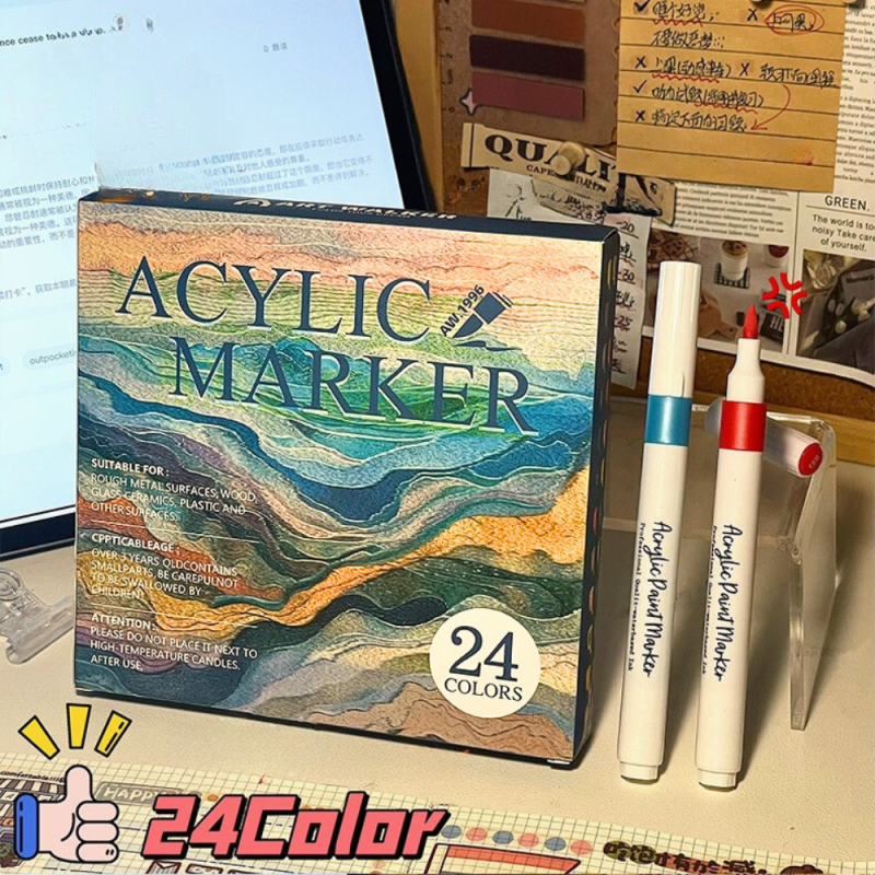 Акрилові маркери 24 кольорів