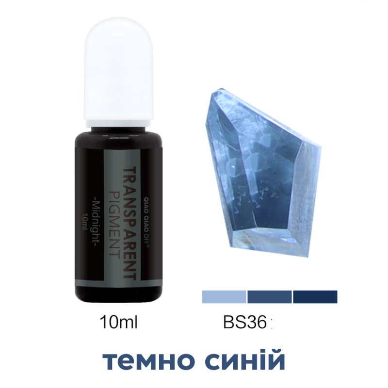 Барвник прозорий для УФ- смол 10ml Midnight темно синій Барвник прозорий для УФ- смол 10ml Midnight темно синій
