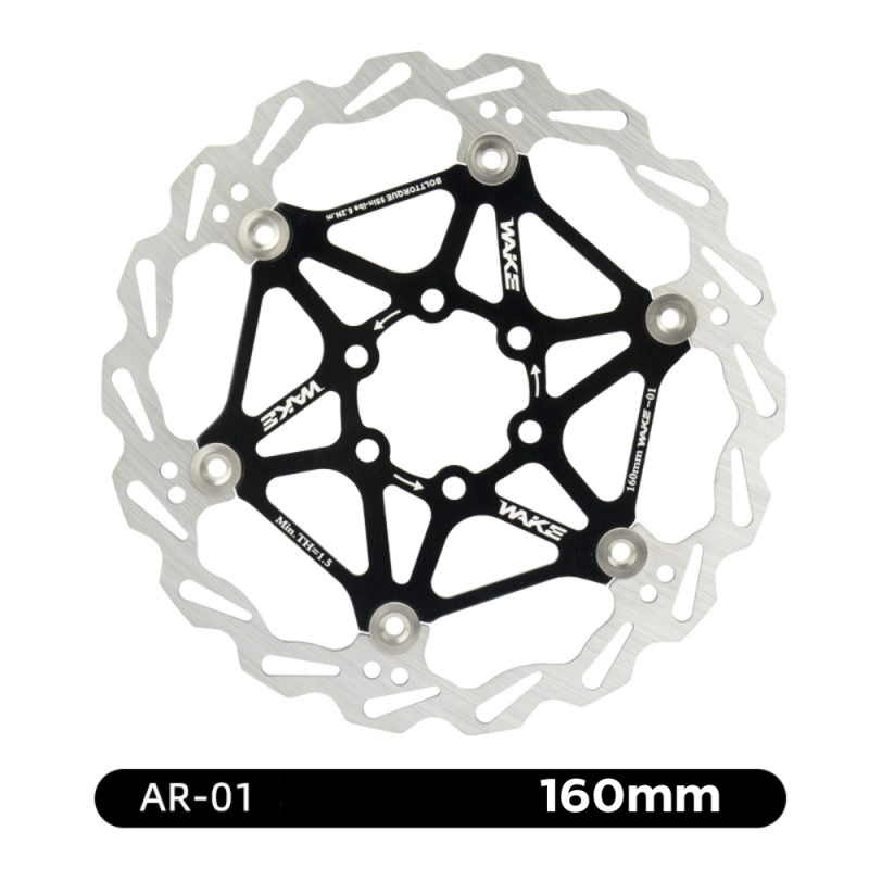 Ротор для велосипеда WAKE 160мм на алюминиевом пауке чорний