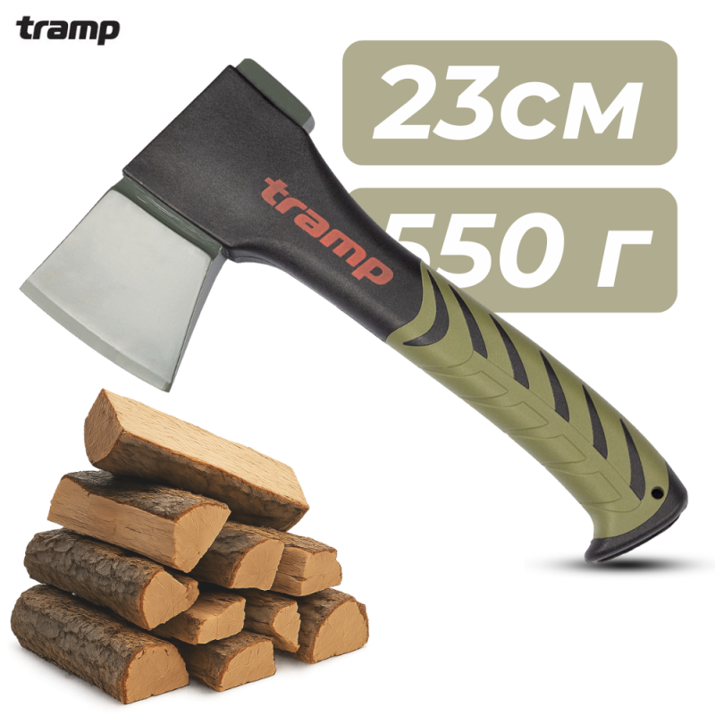 Сокира туристична TRAMP 23 см UTRA-178 — компактна сокирка для походів, виживальників та кемпінгу