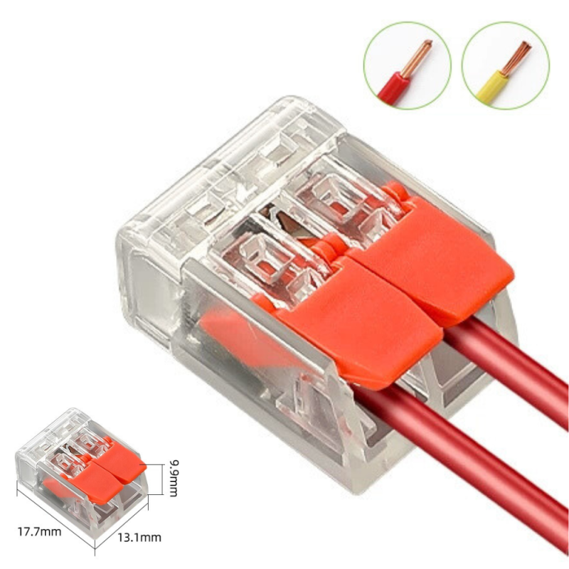 Клеммная колодка  PCT-412 самозажимная WTREES. Клемма быстрого монтажа 2pin. 32 А 250 V. 0,14-4mm