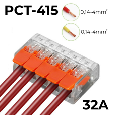 Клемми ваго PCT-415 Клема швидкого монтажу 5pin. 32 А 250 V. 0,14-4мм