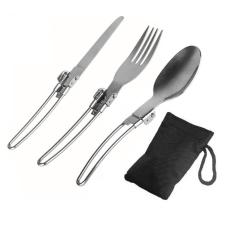 Туристичний столовий набір 3 в 1 (виделка, ложка, ніж), для кемпенгу, походів 160 мм